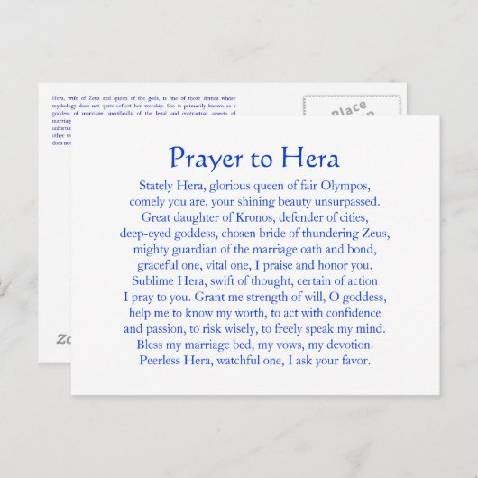 Hera Briefkaart (Voorkant / Achterkant)