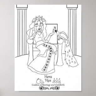 Hera kleurplaat afdrukken poster