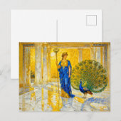 Hera met pauw en scepter in de grote tempelhal briefkaart (Voorkant / Achterkant)