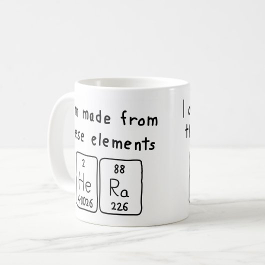 Hera periodieke table name mok (Voorkant links)