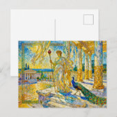 Hera with Peacock and Pomegranate Scepter in Templ Briefkaart (Voorkant / Achterkant)