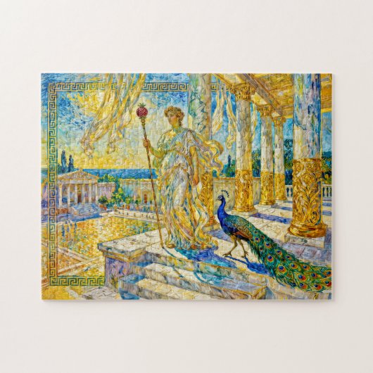 Hera with Peacock and Pomegranate Scepter in Templ Legpuzzel (Horizontaal)