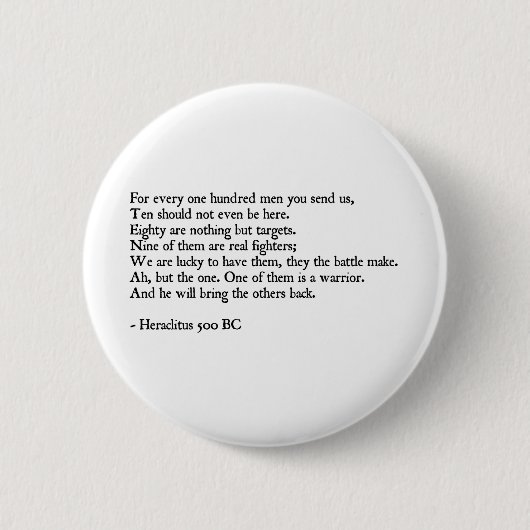 Heraclitus Quote Ronde Button 5,7 Cm (Voorkant)