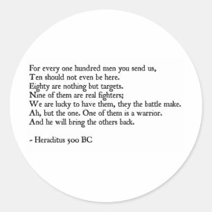 Heraclitus Quote Ronde Sticker