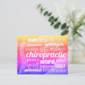 Heractivering van Chiropractic Word Collage Reacti Briefkaart (Staand voorkant)