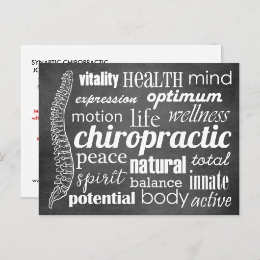 Heractivering van Chiropractic Word Collage Reacti Briefkaart (Voorkant / Achterkant)