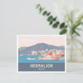 Heraklion Greece Pastel Travel – Venetian Harbor Briefkaart (Staand voorkant)