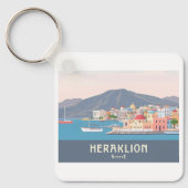 Heraklion Greece Pastel Travel – Venetian Harbor Sleutelhanger (Voorkant)