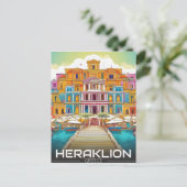 Heraklion, Iraklio. Griekenland roeping Briefkaart (Staand voorkant)