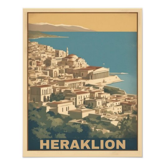 Heraklion, Iraklio. Griekenland roeping Foto Afdruk (Voorkant)