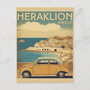 Heraklion, Iraklio. Griekse vakantiebestemming Feestdagenkaart