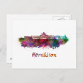 Heraklion skyline in watercolor briefkaart (Voorkant / Achterkant)