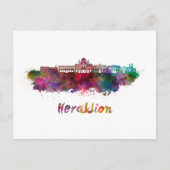 Heraklion skyline in watercolor briefkaart (Voorkant)