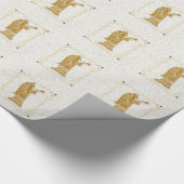 Herald Angels in Gold Hues op witte kerst Cadeaupapier (Hoek)