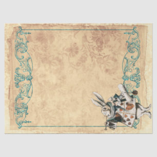 Herald White Rabbit Alice in Wonderland Decoupage Tissuepapier