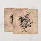 Herald White Rabbit Alice in Wonderland Floral Feestdagenkaart (Voorkant / Achterkant)