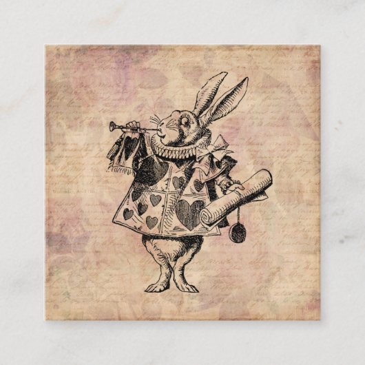 Herald White Rabbit Alice in Wonderland Floral Informatiekaartje (Voorkant)