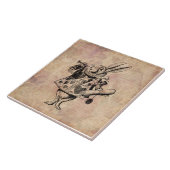 Herald White Rabbit Alice in Wonderland Floral Tegeltje (Zijkant)