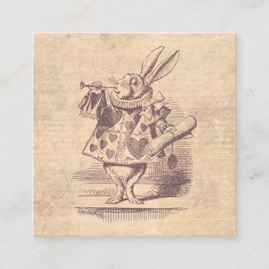 Herald White Rabbit  Alice in Wonderland Informatiekaartje (Voorkant)