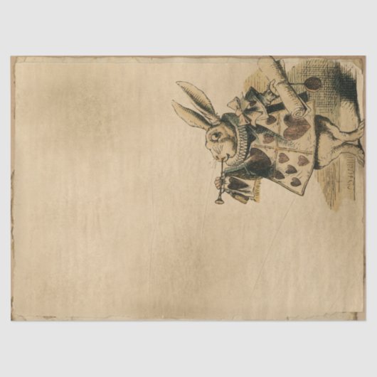 Herald White Rabbit Alice in Wonderland Tissuepapier (Voorkant)