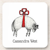 Heraldic Banded Fleece Ram Sheep Crest Embleem Bier Onderzetter (Voorkant)
