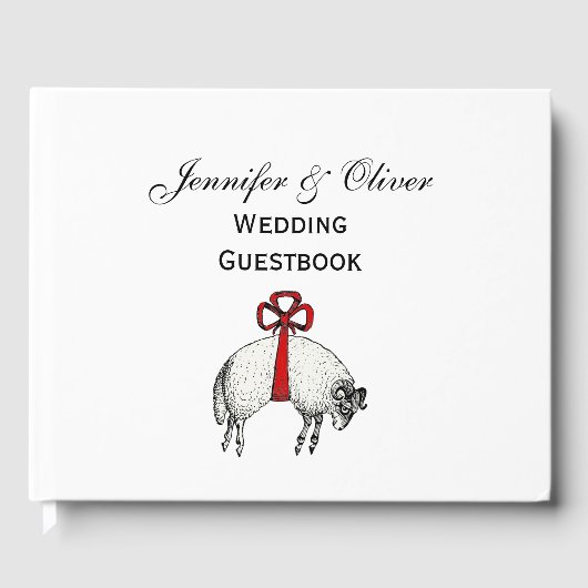 Heraldic Banded Fleece Ram Sheep Crest Embleem Gastenboek (Voorkant)
