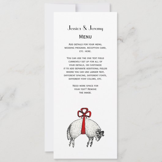 Heraldic Banded Fleece Ram Sheep Crest Embleem Kaart (Achterkant)