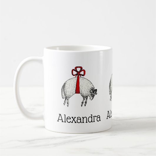 Heraldic Banded Fleece Ram Sheep Crest Embleem Koffiemok (Links)