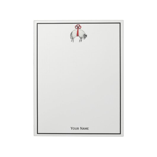 Heraldic Banded Fleece Ram Sheep Crest Embleem Notitieblok (Linkerzijde)