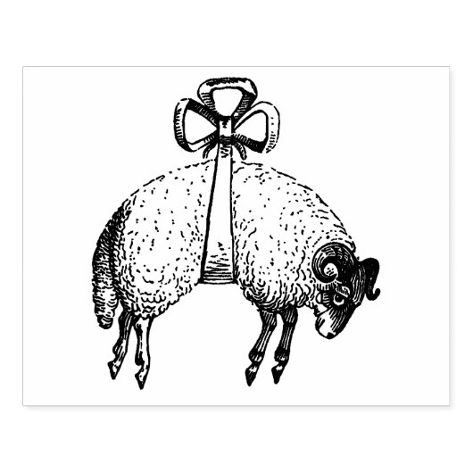 Heraldic Banded Fleece Ram Sheep Crest Embleem Rubberstempel (Afrduk)