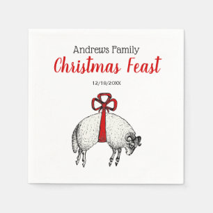 Heraldic Banded Fleece Ram Sheep Crest Embleem Servetten