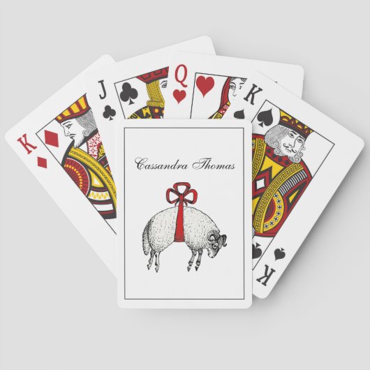 Heraldic Banded Fleece Ram Sheep Crest Embleem Speelkaarten (Achterkant)