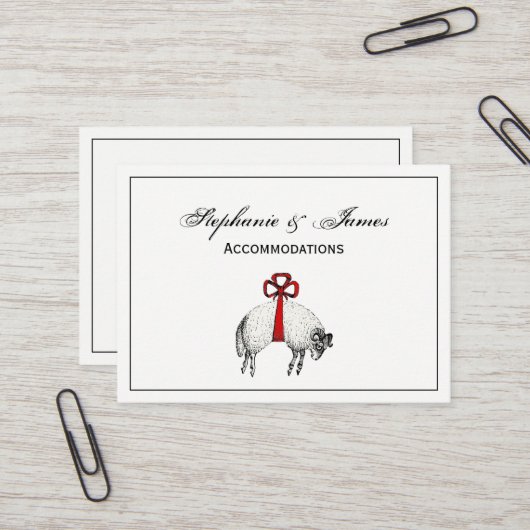 Heraldic Banded Fleece Ram Sheep Crest Embleem Visitekaartje (Voorkant / Achterkant in situ)