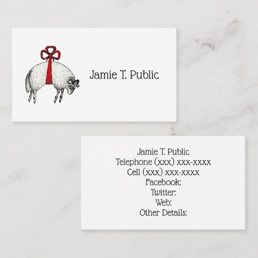 Heraldic Banded Fleece Ram Sheep Crest Embleem Visitekaartje (Voorkant / Achterkant)
