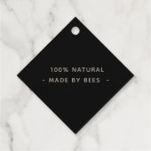 Heraldic Bee Black Honey met Metallic Gold Text Bedankjes Labels (Achterkant)