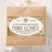 Heraldic bee Honeycomb Honey Label Gold Ivory (Insitu)