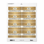 Heraldic Bee Metallic Gold Beeswax Kandle Label (Full Sheet)