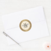 Heraldic Bee Metallic Gold & Ivory Sticker (Envelop)