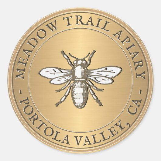 Heraldic Bee Metallic Gold Sticker (Voorkant)
