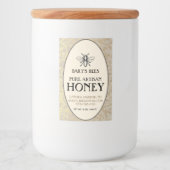 Heraldic Bee Rectangle Food Label Gold Oval Swirl Voedselcontainer Etiket (Voorkant)