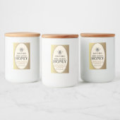 Heraldic Bee Rectangle Food Label Gold Oval Voedselcontainer Etiket (Flessen)