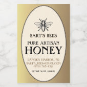 Heraldic Bee Rectangle Food Label Gold Oval Voedselcontainer Etiket (Enkel label)