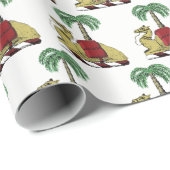 Heraldic Camel Palm Tree Color Coat of Arms Cadeaupapier (Rol Hoek)