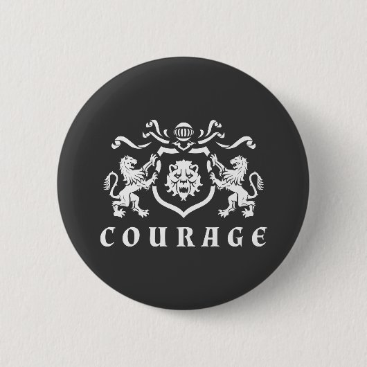 Heraldic Courage Lions Blazon Ronde Button 5,7 Cm (Voorkant)