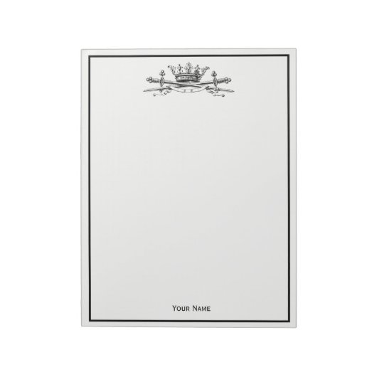 Heraldic Crossed Swords Sabers Emblem Crest Notitieblok (Linkerzijde)