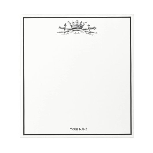 Heraldic Crossed Swords Sabers Emblem Crest Notitieblok (Voorkant)