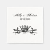 Heraldic Crossed Swords Sabers Emblem Crest Servet (Voorkant)