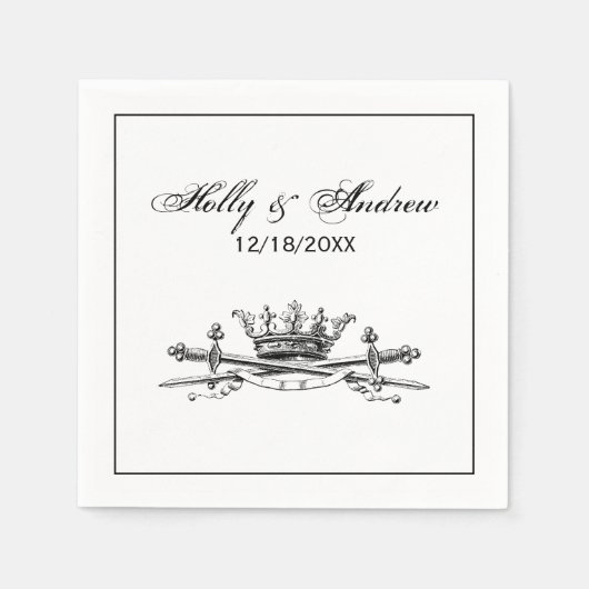 Heraldic Crossed Swords Sabers Emblem Crest Servetten (Voorkant)