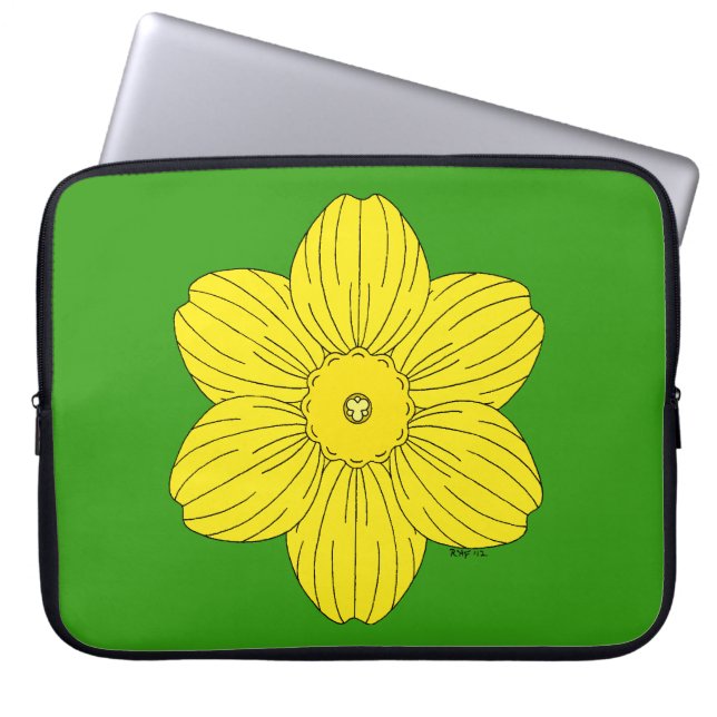 Heraldic Daffodil Laptop Sleeve (Voorkant)