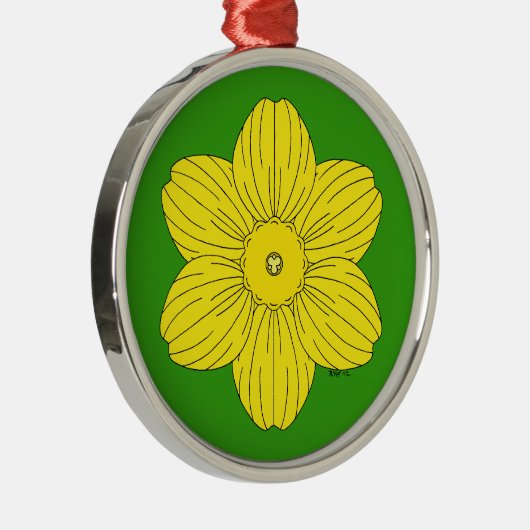 Heraldic Daffodil Metalen Ornament (Rechts)